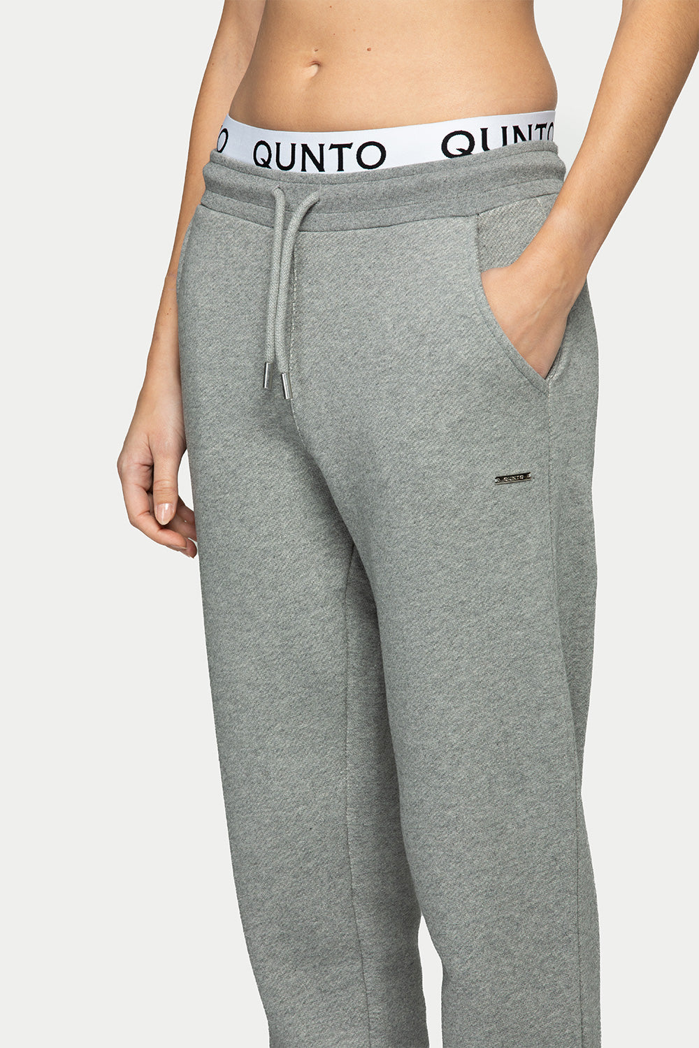 Women's Loose-Fit Marled Fleece Jogger Sweatpants With Zipper Pockets